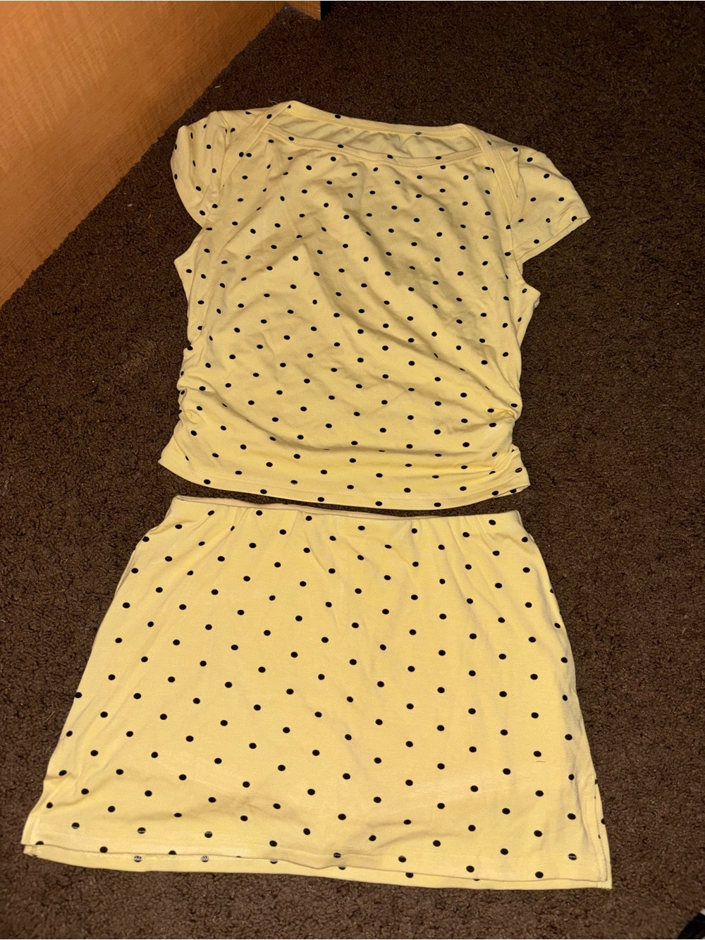 Yellow Polka Dot Two-Piece Set
